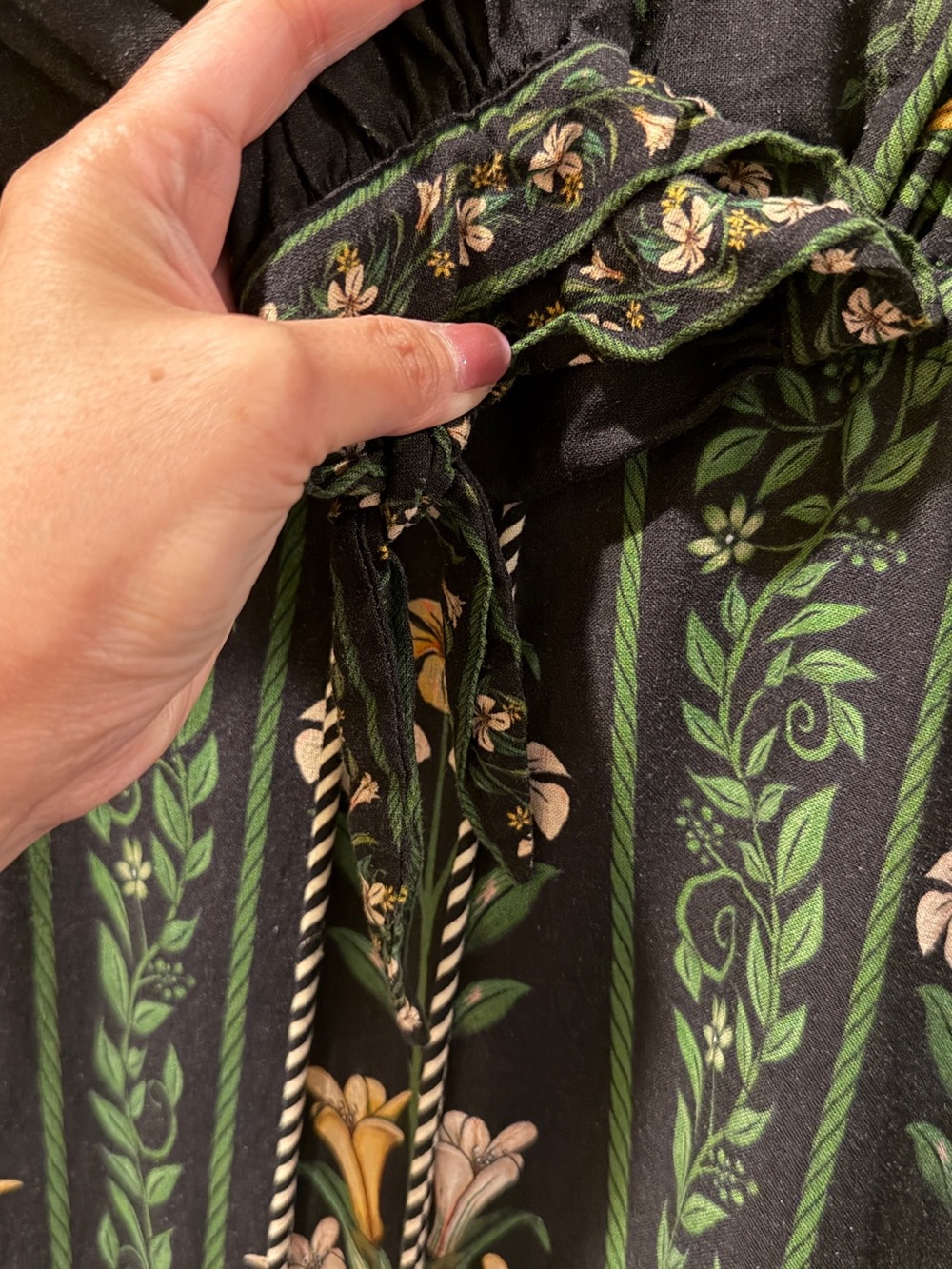 FARM Rio Black Floral Mini Dress with Green and Yellow Print - Picture 5 of 7